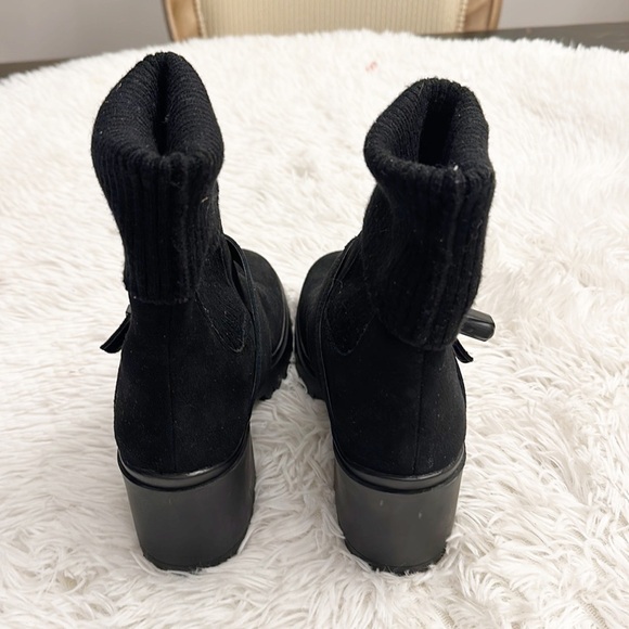NEW$170 Blondo x Zappos Roary Black lug sole suede sock boot women size 7, 9 - Picture 7 of 9
